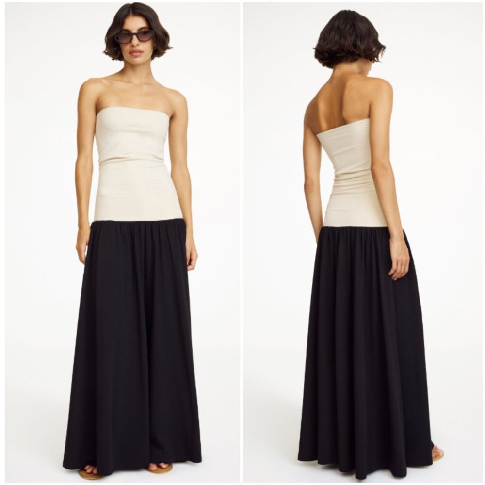 BY MALENE BIRGER Marciella Maxi Dress Colorblock Minimalist Organic Cotton sz M